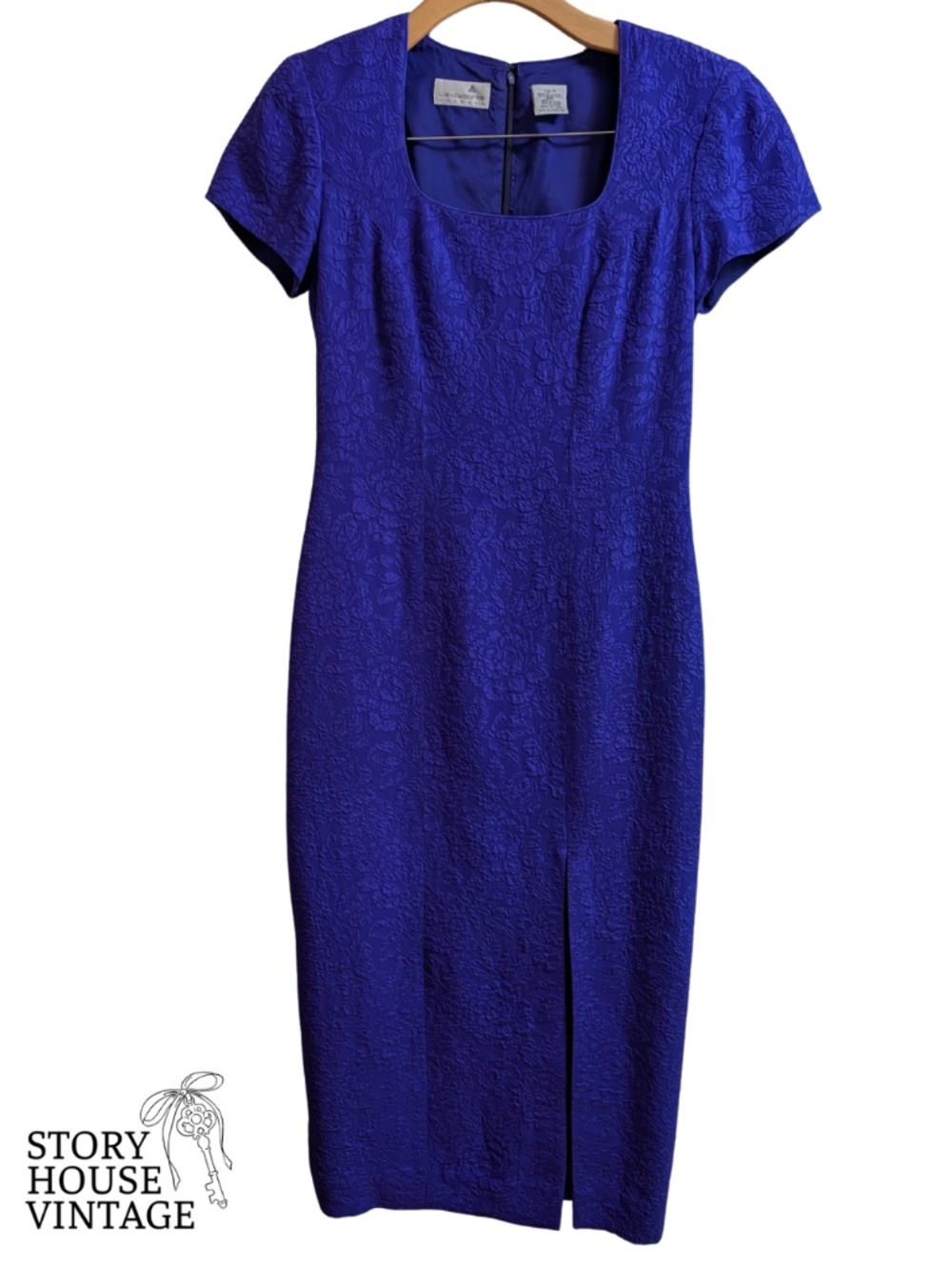 Vintage 100% Silk Dress in Indigo, 80s / 90s Liz Claiborne Dress